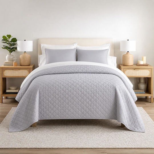 Hotel Bedspread Single Hotel 100% Cotton Gray 160x240cm