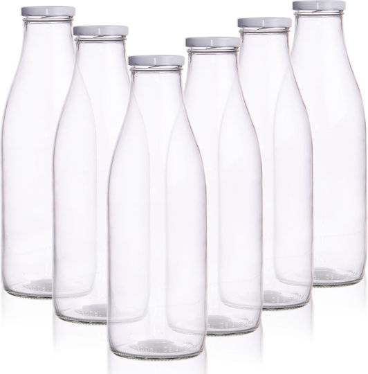 Orion Sticlă De Apă Din Sticlă Cu Capac Șurub Transparent 1000ml 6 Bucăți
