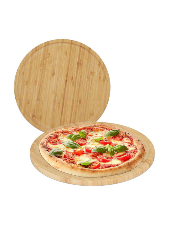 Relaxdays Wooden Pizza Serving Platters 32x32cm 2 Pieces