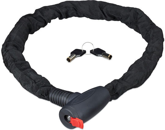 Relaxdays Bicycle Lock 100 Cm Chain Black 3.5x47x11.5 Cm 1.22 Kg