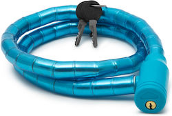 Mercaton Fahrradschloss Kabelschloss aus Stahl 18 Mm x 100 Cm Diebstahlschutz 2 Schlüssel Schnitthaltig Blau