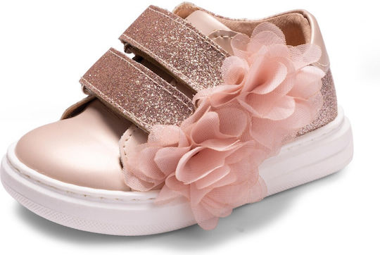 Gorgino Βαπτιστικά Δερμάτινα Sneakers Nude Pearl