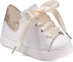 Gorgino Βαπτιστικά Δερμάτινα Sneakers Λευκά