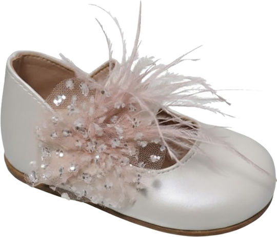 Gorgino Gorgino Taufschuhe Für Mädchen Aus Leder Ecru