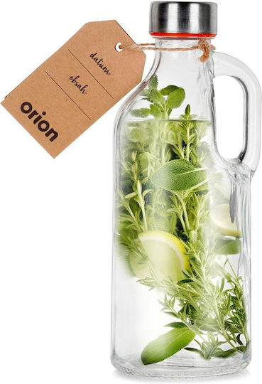 Orion Glass Water Bottle with Screw Lid Transparent 550ml