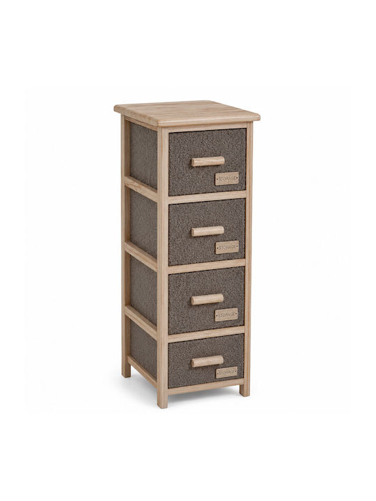 Fabric Storage Drawers with 4 Drawers L26xW32xH80cm