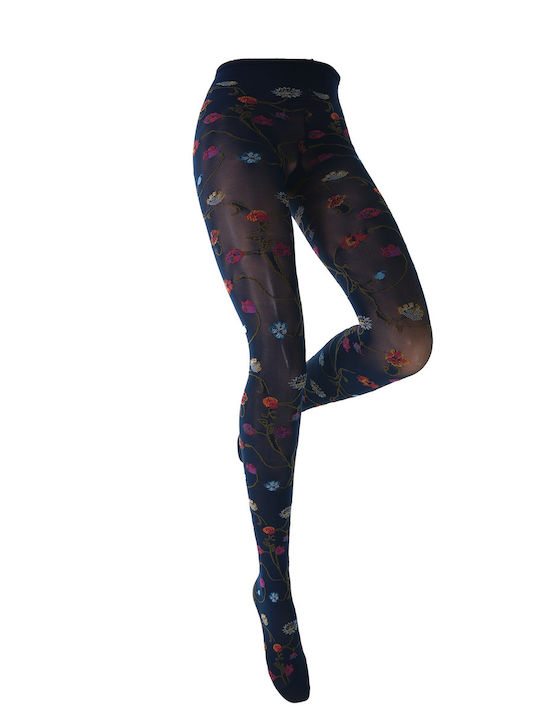 Women's Pantyhose 80 Den Multicolour Floral