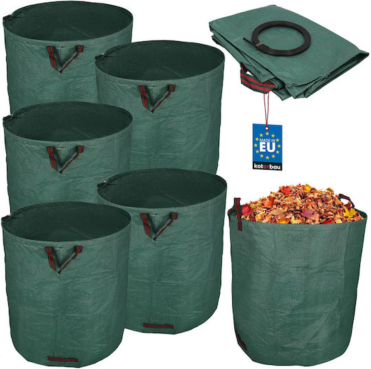Garden Basket Leaves Grass Round Foldable Large 635 L Set 5 Pcs