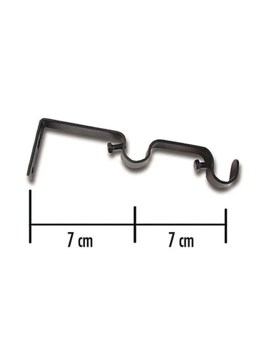 Gardinia Curtain Rail Base Wall Black 2 Pieces