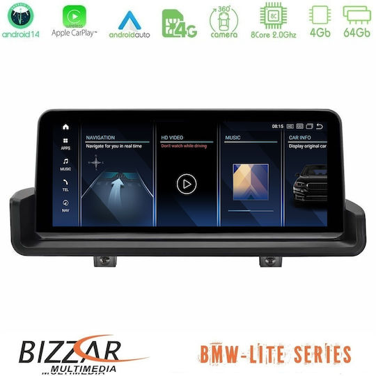 Bizzar Автомобилна Аудио Система За BMW E90 / E91 / E92 2006 – 2011 (Bluetooth/USB/AUX/WiFi/GPS/Apple CarPlay/Android Auto) С Touch Screen 10.25"