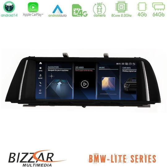 Bizzar Auto-Audiosystem für BMW Serie 5 2024-2025 mit Touchscreen 5" Bluetooth USB AUX Eingebautes Wi-Fi GPS Apple CarPlay Android Auto