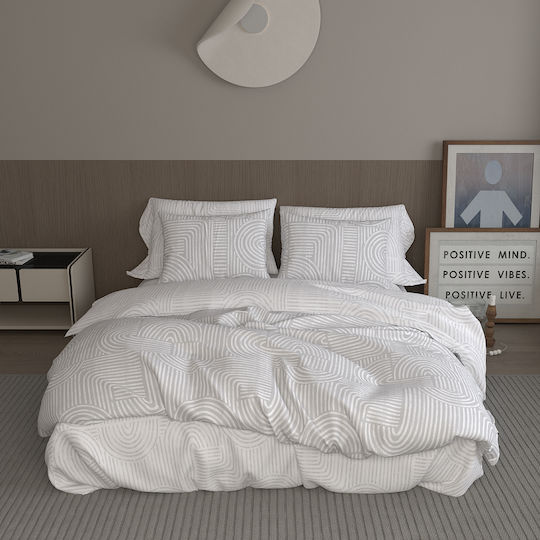 Charalambidis Textiles Плик За Завивка Двойна 200x240 Salonica Сив