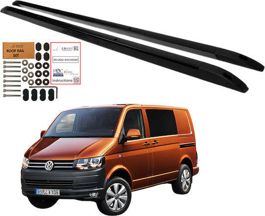 Integrated Roof Rails Volkswagen T5 T6 Short L1 From 2003 Black