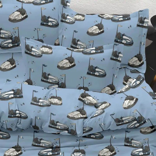 Borea Set Kids Duvet Cover Single Light Blue