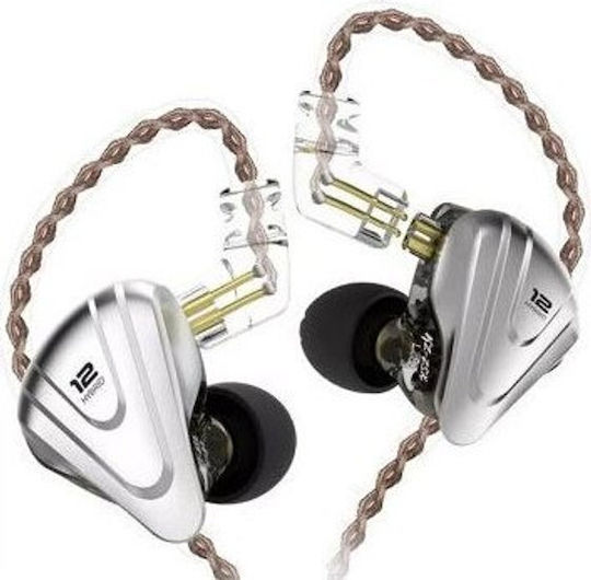 KZ Ακουστικά Ψείρες In Ear Zar No Mic Ασημί