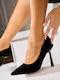 Wildleder Pumps mit Hohem Absatz Schwarz