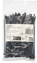 Nedis Δεματικά Καλωδίων Πλαστικά x140mm σε Μαύρο χρώμα (100τμχ) (CTS05100BK)