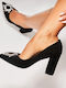 Wildleder Pumps mit Hochem Absatz Schwarz