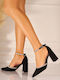 Suede Heels with Low Heel Black