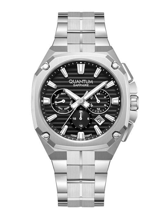 Quantum Adrenaline Men's Watch 41mm Battery with Silver Metal Bracelet