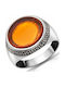 Kiriakos Gofas Men's Ring with Zircon Made of Silver