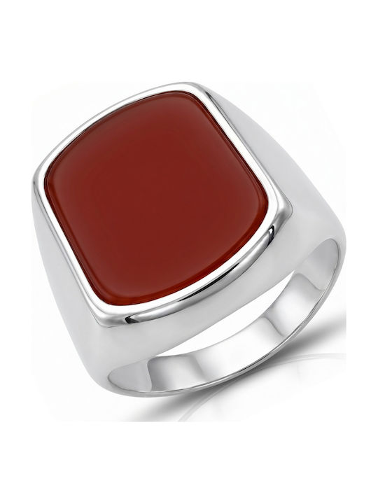 Kiriakos Gofas Men's Ring with Zircon Made of Silver