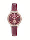GO Mademoiselle Womens Battery Watch With Burgundy Leather Strap