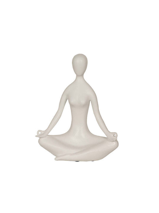 Decorative Figure Yoga White Gold 24.5cm Pieces
