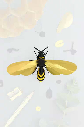 Assembli 3d Paper Wasp Satin Gold 7 X 12,5 X 3 Cm