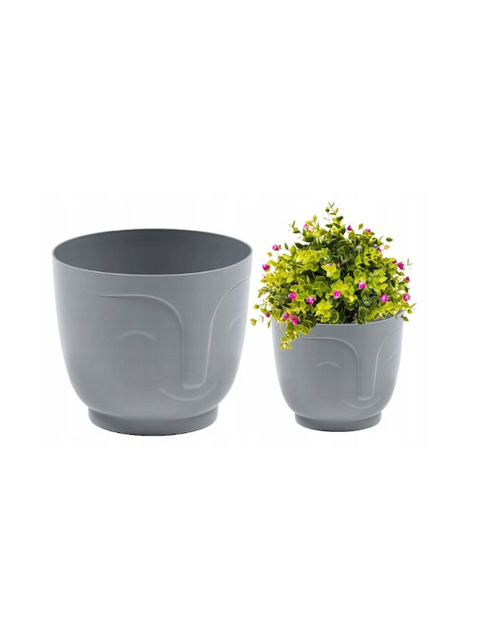 Lamela Kunststoff Blumentopf Grau 14,3x14,3cm