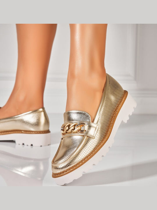 Women's Moccasins in Gold Colour