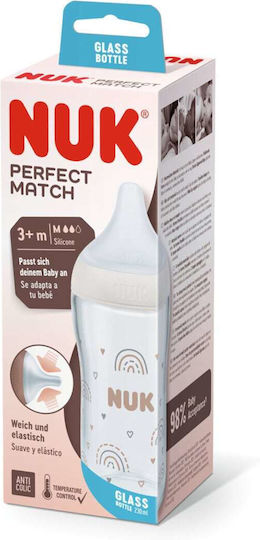 Nuk Glas Babyflasche Perfect Match Gegen Koliken Mit Silikon Sauger Für 0+ Monate 230ml