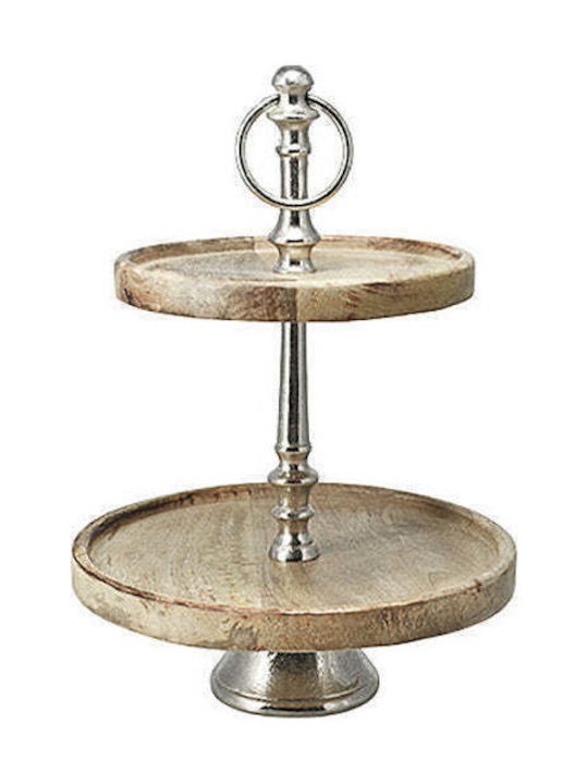 Zaros Wooden Dessert Tower Brown P25xL25cm