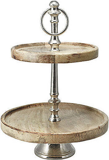 Zaros Hölzerne Dessert Turm Ständer Braun P25xL25cm