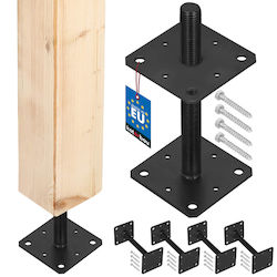 Kotarbau Verstellbare Stahl Schraubbasisanker Für Pergolen Wind M24 Gewinde Anthrazit 110 X 252 Mm Set 4 Stück
