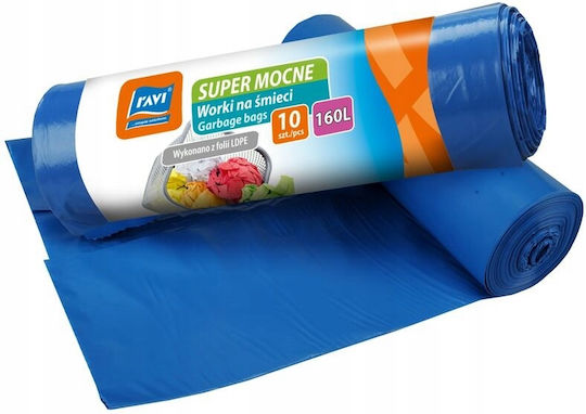 RAVI Sacuri De Gunoi Capacitate 160lt 130x100cm 10 Bucăți Albastre