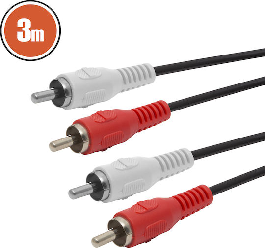 Alista Home Cablu 2x RCA De Sex Masculin - 2x RCA De Sex Masculin 3m GLB_20127