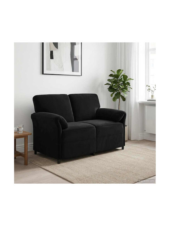 Canapea Cu Două Locuri Catifea Neagră 138x83x95cm