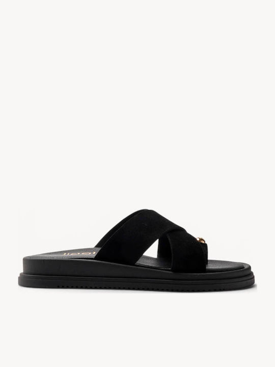 Μαύρα Σουέτ Flatforms Χιαστί Φάσες Κ Μεταλλικό ...