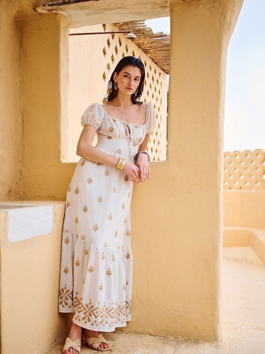 Rochie Maxi de Vară Ecru