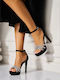 Sandale Elegante Damă De Catifea Negre
