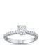 Al'Oro Einzelner Steine Ring aus Weißgold 18K mit Diamant