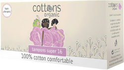 Ταμπόν Φυσικό Βαμβάκι 'maxi' 16τμχ Cottons Organic