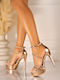 Leder Damen Sandalen Rosa Gold