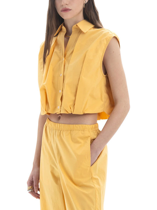 Black n Black Sleeveless Women's Shirt Yellow