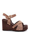 Sommer Damenplattformen Braun 8244-Taupe