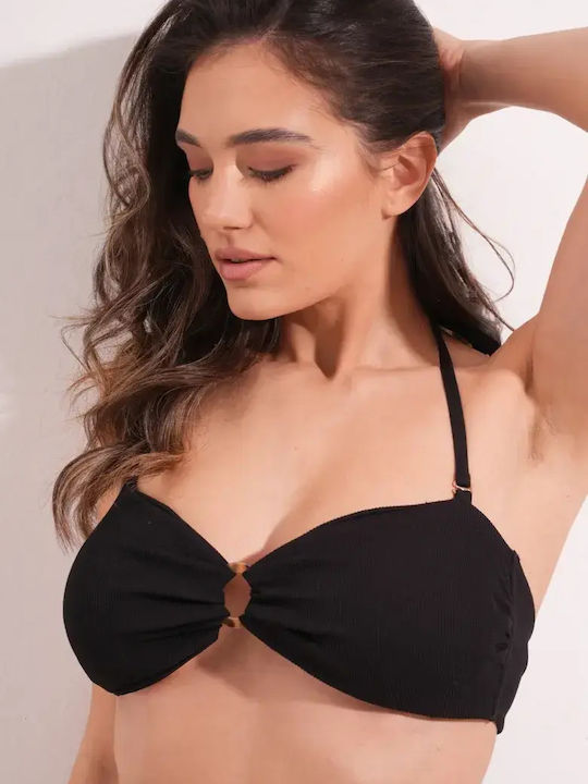 Strapless Bikini Top με Ενίσχυση Μαύρο