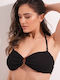 Strapless Bikini Top με Ενίσχυση Μαύρο