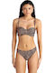 Strapless Bikini Top D Cup Animal Print Black
