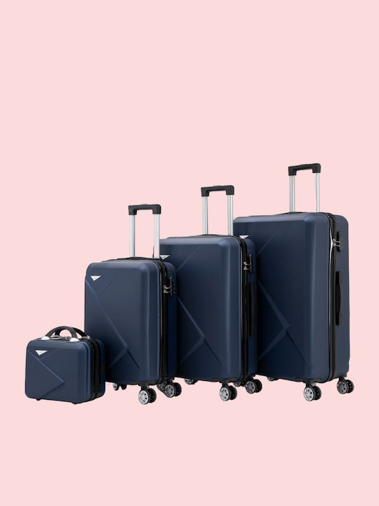 Homeone Hard Blue Travel Suitcases Set 4pcs